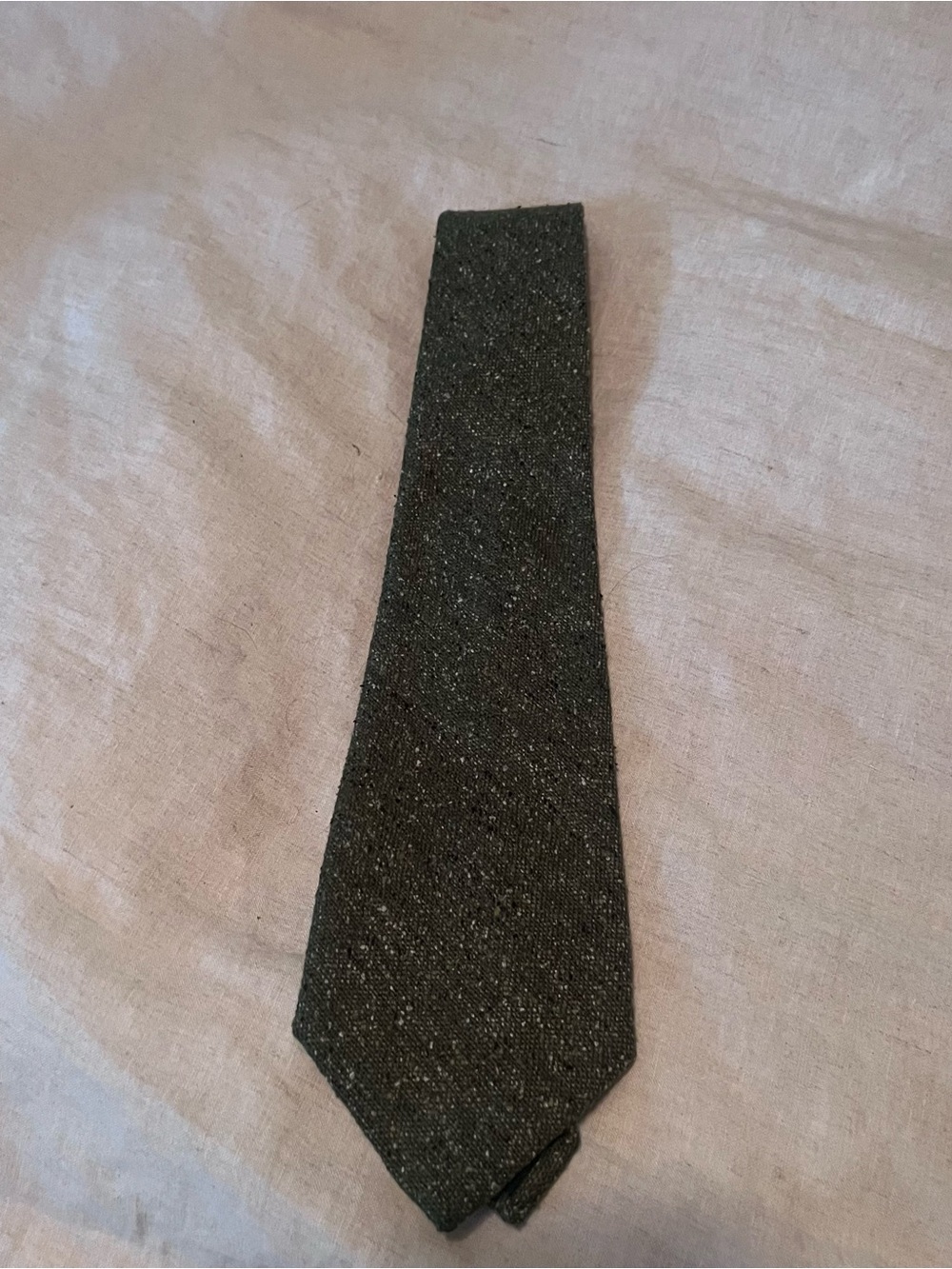 Barbour Dark Green Textured Men's Tie Silk and Lambs Wool